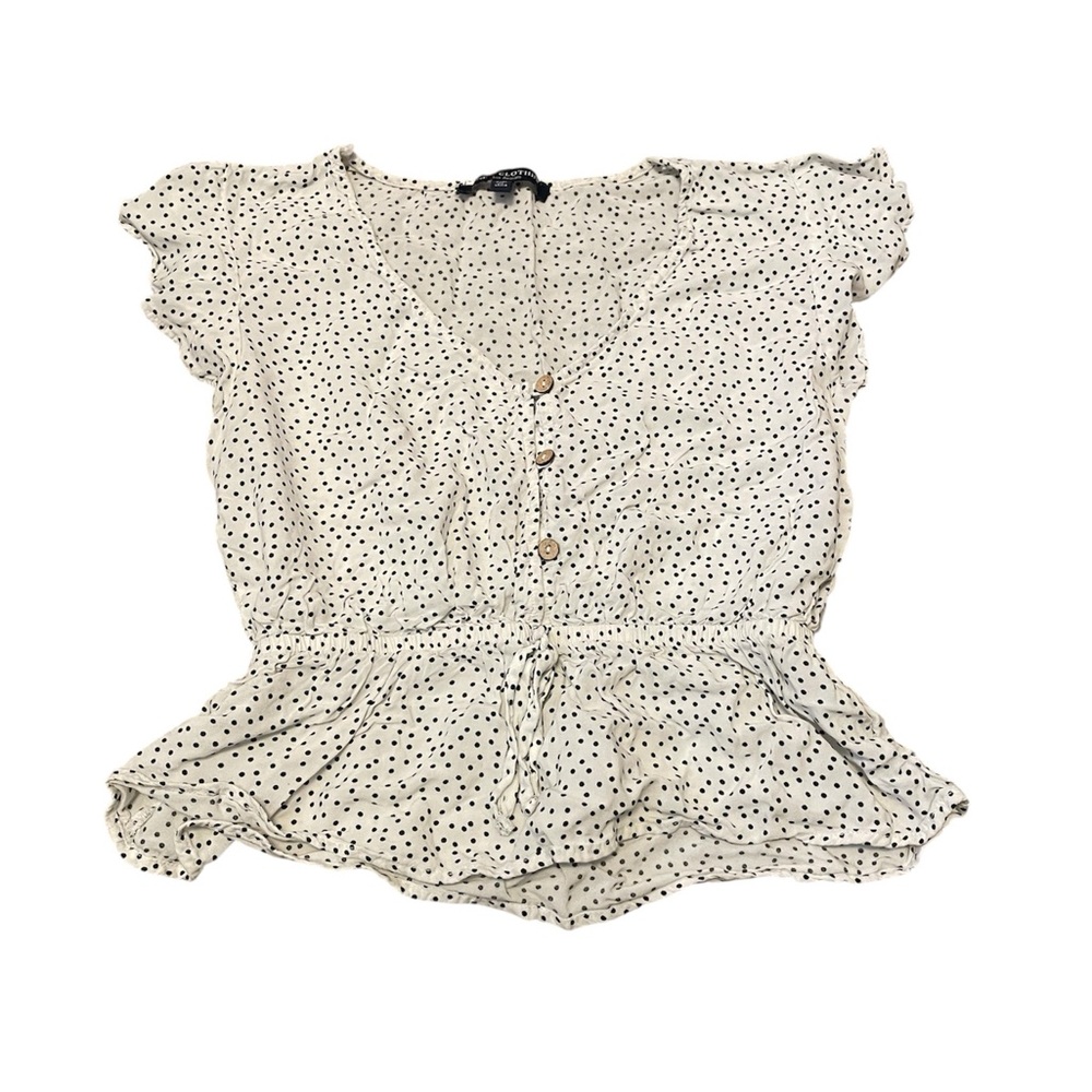 One Clothing Polka Dot Ruffle Cropped Top Size Small